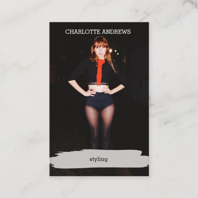 Modern Trendy Foto Visitenkarte Visitkort (Framsida)