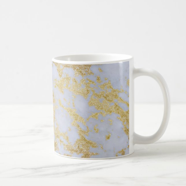 Modern Trendy Gold Glitter Marble Kaffemugg (Höger)