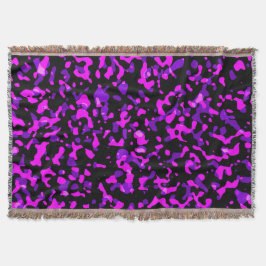 Modern Trendy Pink and Purple Camouflage Pattern Filt
