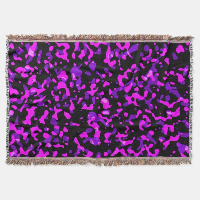 Modern Trendy Pink and Purple Camouflage Pattern Filt (Framsidan)