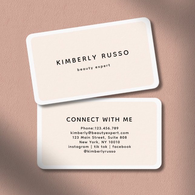 Modern Trendy Salong Beige Visitkort (Modern Trendy Salon Beige Business Card)