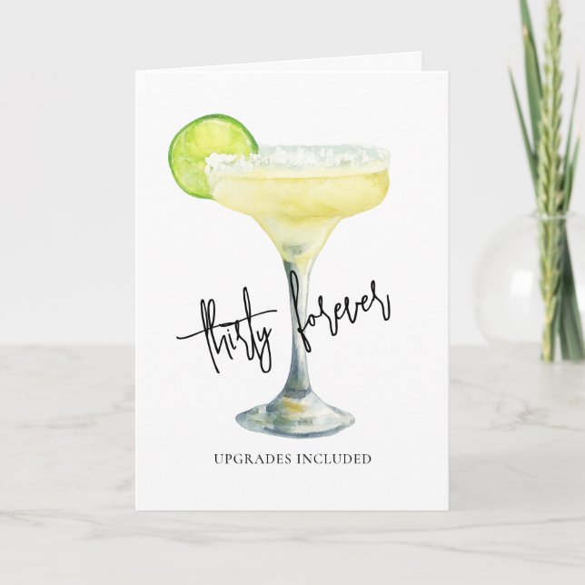 Modern trettio Forever Rolig födelsedag Kort (Framsida)