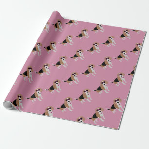 Modern tri-färg beaglehund presentpapper