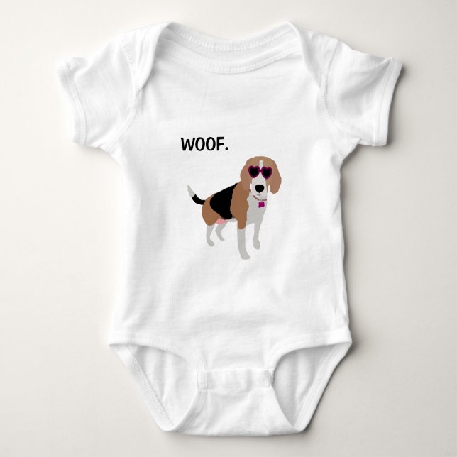Modern tri-färg beaglehund tee shirt (Framsida)