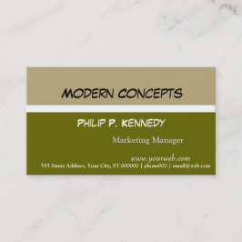 Modern Tri Färg Grönt Consultant Visitkort