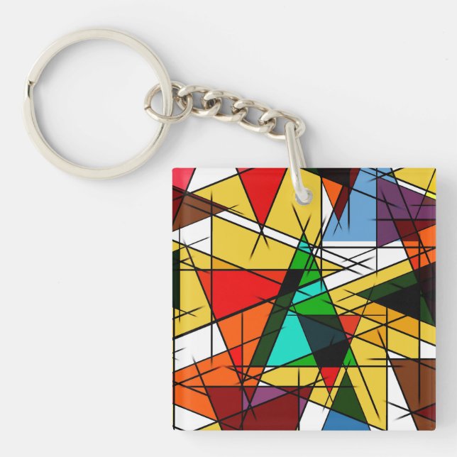 Modern Triangel Färgrik Geometrisk  (Framsidan)