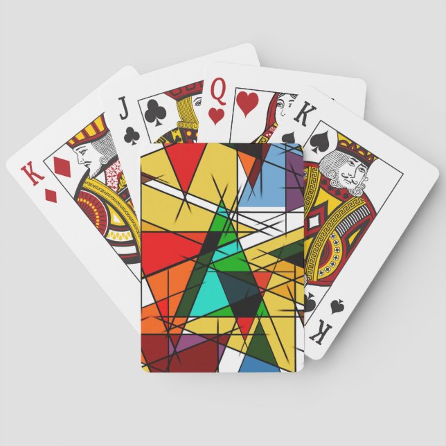 Modern Triangel Färgrik Geometrisk  Casinokort (Baksidan)