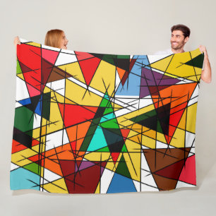 Modern triangel färgrik geometrisk fleecefilt