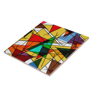 Modern triangel färgrik geometrisk kakelplatta
