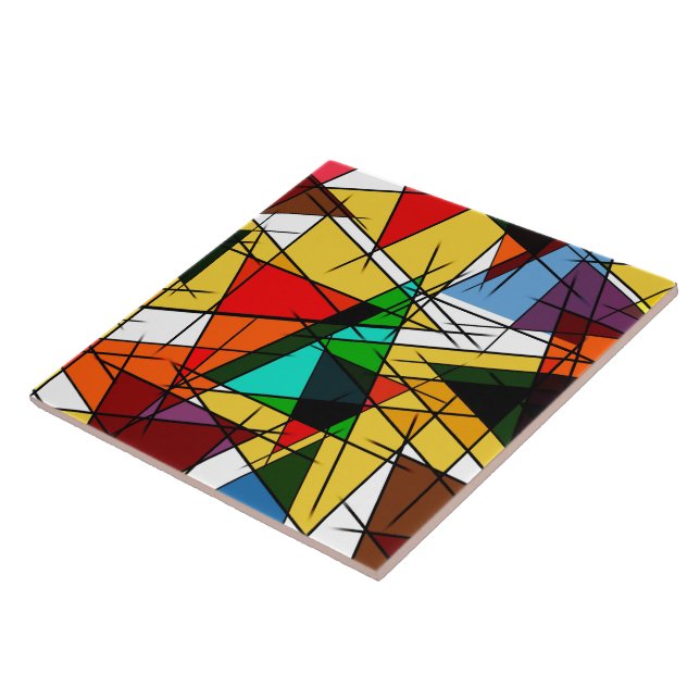 Modern triangel färgrik geometrisk  kakelplatta (Sidan)