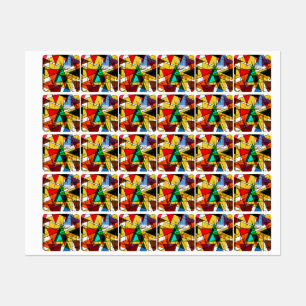 Modern triangel färgrik geometrisk klistermärke