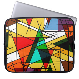 Modern triangel färgrik geometrisk laptop fodral
