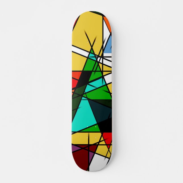 Modern triangel färgrik geometrisk  mini skateboard bräda 18,5 cm (Framsida)