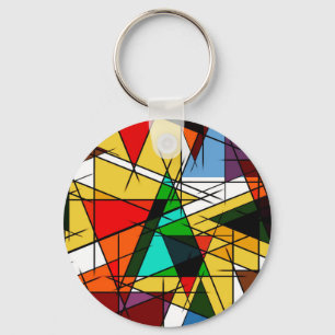 Modern Triangel Färgrik Geometrisk Nyckelring