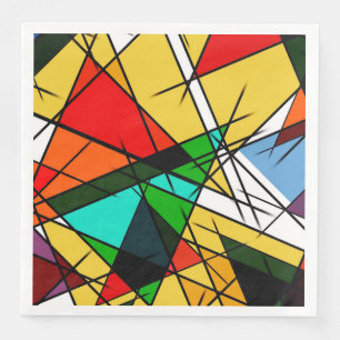 Modern triangel färgrik geometrisk pappersservett