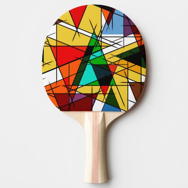Modern triangel färgrik geometrisk  pingisracket (Framsidan)