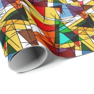 Modern triangel färgrik geometrisk presentpapper