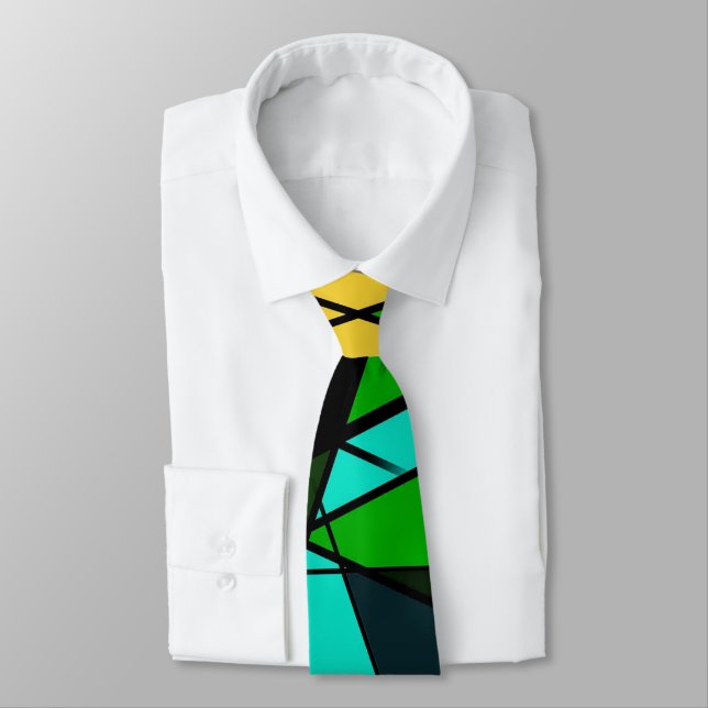 Modern triangel färgrik geometrisk  slips (Bunden)