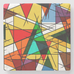 Modern Triangel Färgrik Geometrisk Stenunderlägg