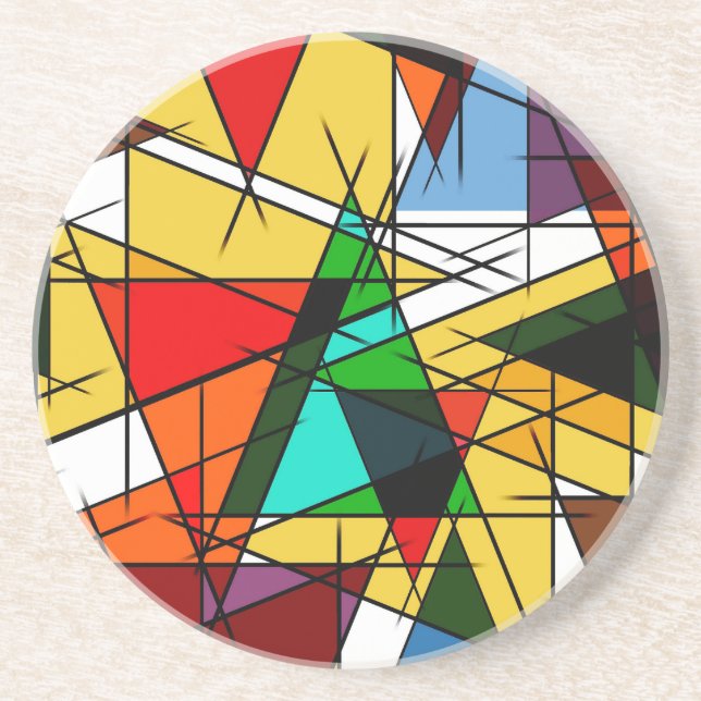 Modern triangel färgrik geometrisk  underlägg (Framsidan)