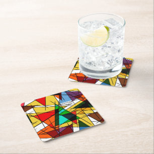 Modern triangel färgrik geometrisk underlägg papper kvadrat