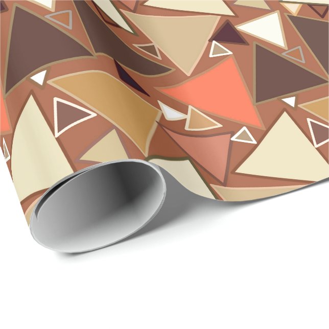 Modern triangel, Tan, Brown och Beige i mitten av  Presentpapper (Rullad Hörn)