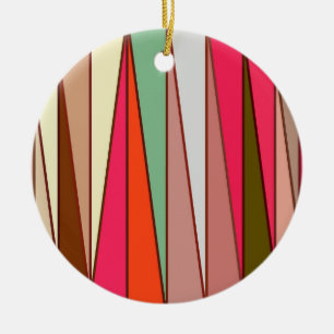 Modern triangel, Taupe och Fuchsia-Rosa i mitten a Julgransprydnad Keramik