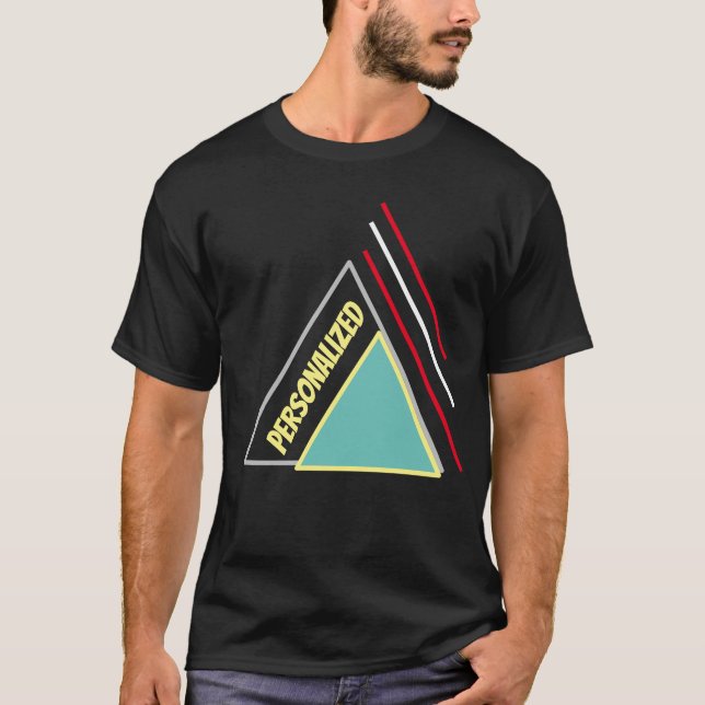 Modern triangeldesign Anpassa Unisex-Snyggt T Shirt (Framsida)