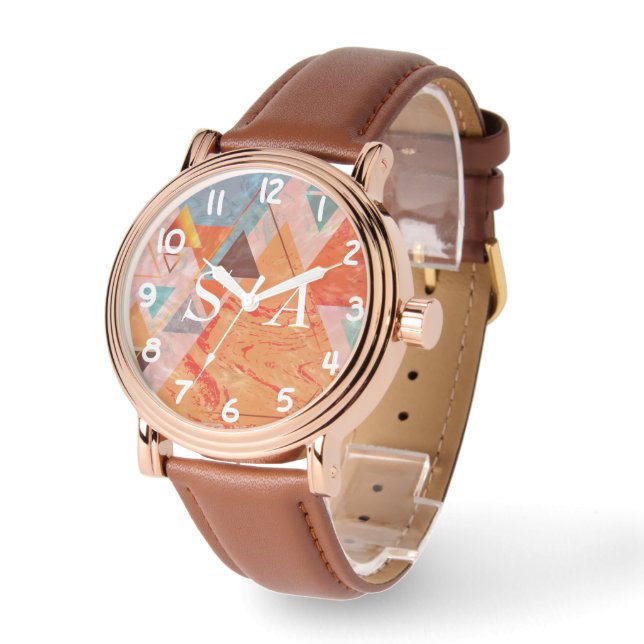 Modern triangeldesign - konstnärlig geometri armbandsur (Vinkel)