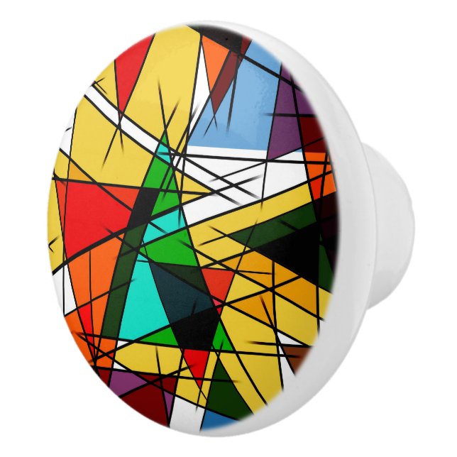 Modern Triangle Colorful Geometric  Knopp (Höger)