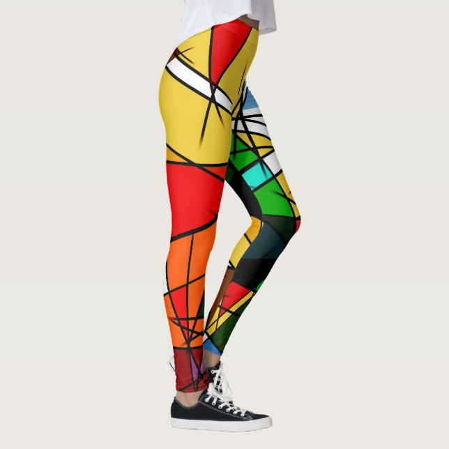 Modern Triangle Colorful Geometric  Leggings (Höger)