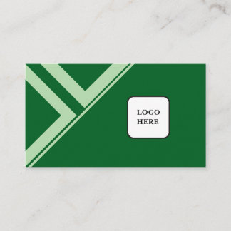 Modern Triangle Design Dark Green Business Card Visitkort