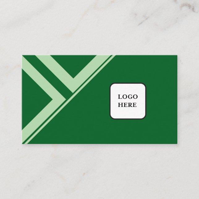 Modern Triangle Design Dark Green Business Card Visitkort (Framsida)