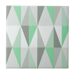 Modern triangles Mint för MidCentury Kakelplatta