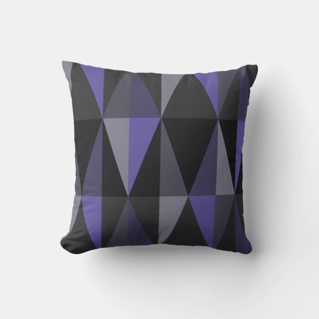 Modern triangles-Mörk Indigo i MidCentury Kudde (Framsida)