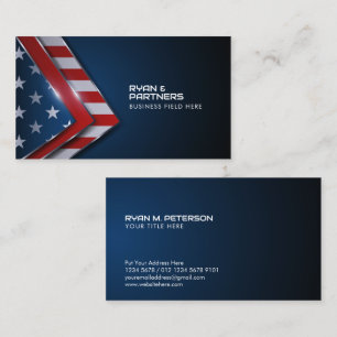 Modern Triangles USA flagga Beteckningar MÖRK Visitkort