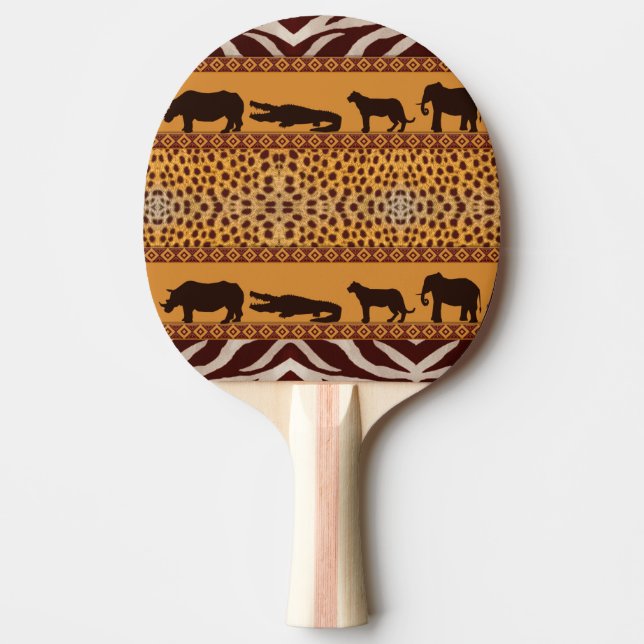Modern Tribal Afrikansk Gepard Mönster Djurtryck Pingisracket (Framsidan)