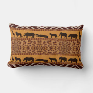 Modern Tribal Afrikansk Jaguar Mönster Djurtryck Lumbarkudde