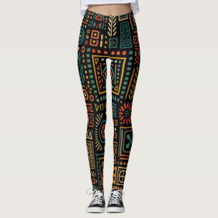 Modern Tribal Geometrisk Mönster Leggings