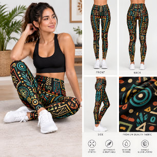 Modern Tribal Geometrisk Mönster Leggings