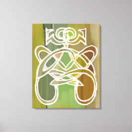 Modern Tribal Gudinna Tryck, Grön Boho Abstrakt Canvastryck