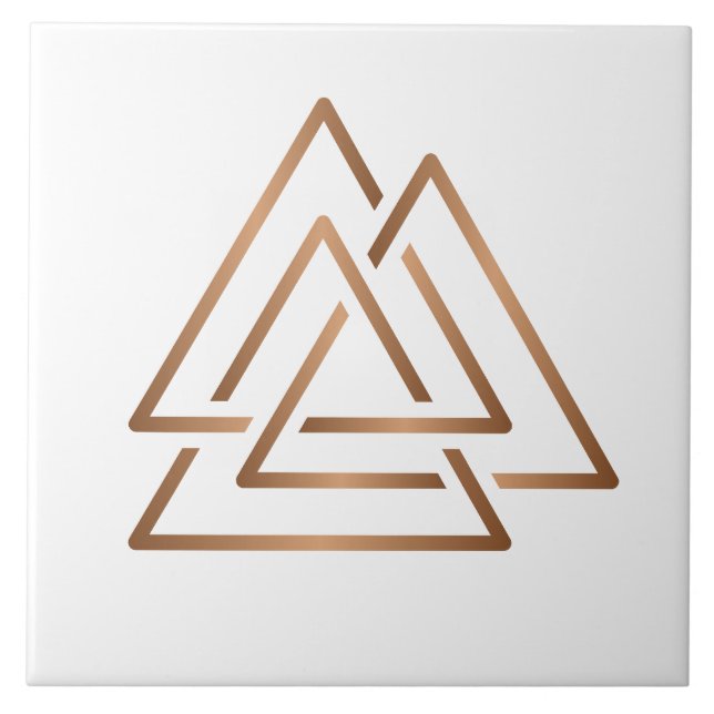 Modern Trinity Knutplatt - Minimalist Brons Kakelplatta (Framsidan)