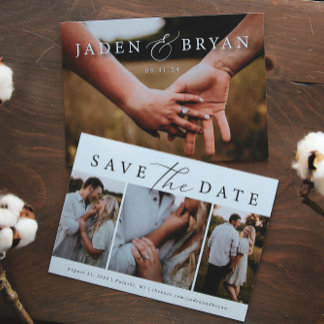 Modern trio Bild sparar Dubblan Datum sida vid sid Spara Datumet