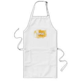 Modern Tropical Abstract Yellow Shapes Tee Långt Förkläde