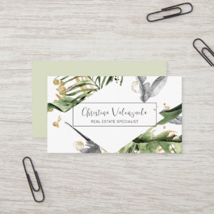 Modern Tropical Abstrakt Botanical Affärskort Visitkort