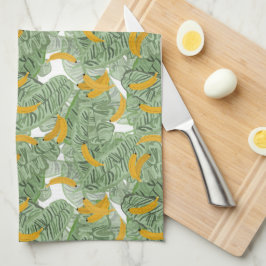 Modern Tropical Banana Greenery Mönster Kökshandduk