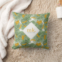 Modern Tropical Banana Greenery Mönster Monogram