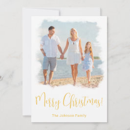 MODERN TROPICAL BEACH CHRISTMAS CARD FAMILY PHOTO JULKORT