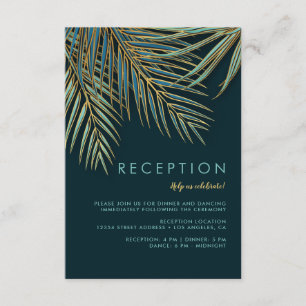 Modern Tropical Beach Wedand i Grönten Handflatan Tilläggskort