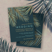 Modern Tropical Beach Wedding Handflatan Guld